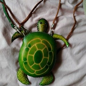 Real leather handmade turtle purse from Florida